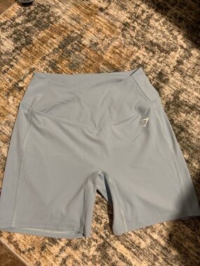 Gymshark Light Blue High-Waist Bike Shorts